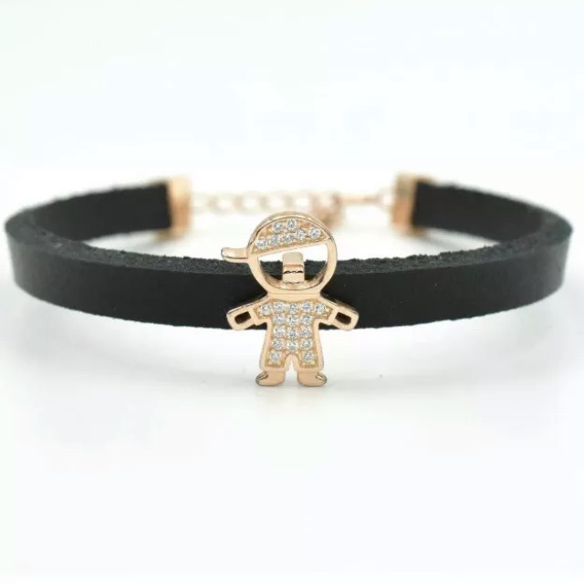 Sterling Silver 14k Rose Gold Plated Boy Bracelet
